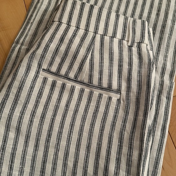 NWT Reformation Carter Mid Rise Wide  Leg Linen Pant in Antibes Stripe | size 2 - Picture 9 of 10
